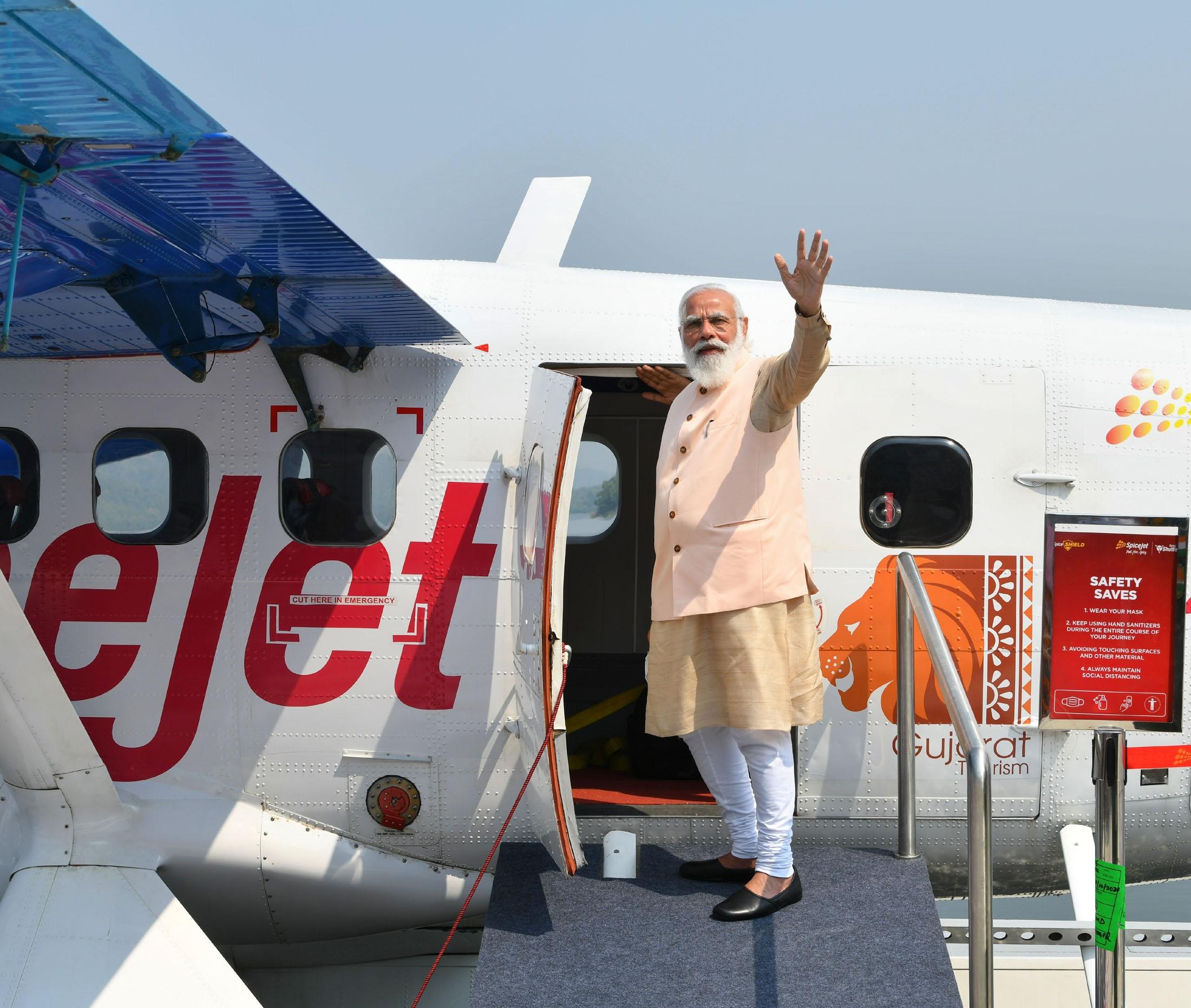 Modi Inaugurates Sea-plane Service between Kevadia and Sabarmati Riverfront