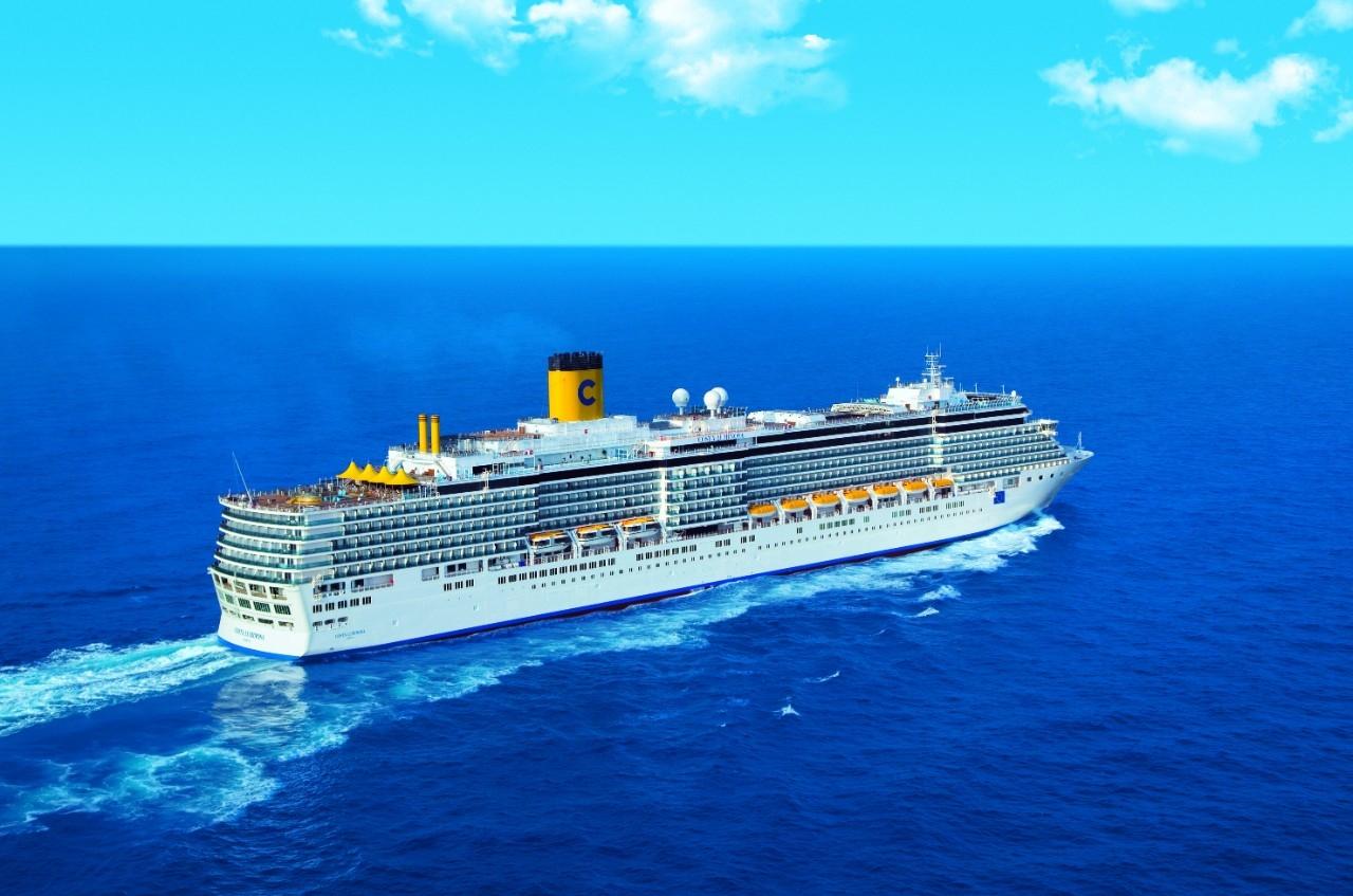 Costa Luminosa docks at Mumbai Port