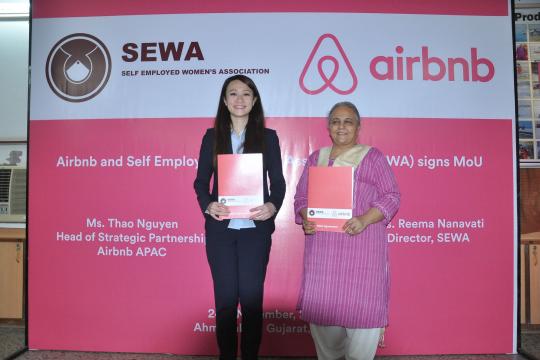 Airbnb and SEWA signs MoU