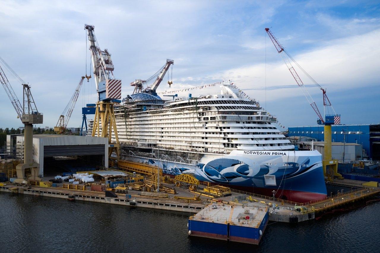 Norwegian Prima floated out from drydock