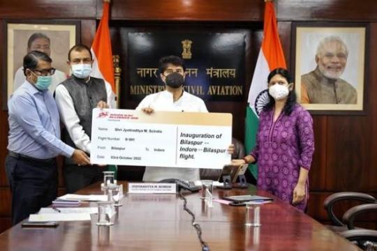 Aviation Minister Inaugurates Direct Flights Between Bilaspur to Indore