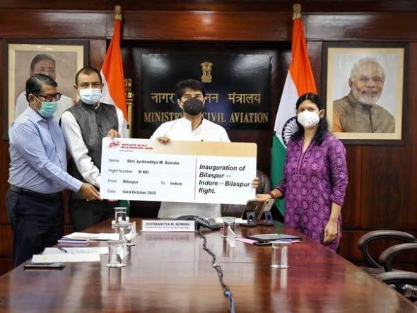 Aviation Minister Inaugurates Direct Flights Between Bilaspur to Indore