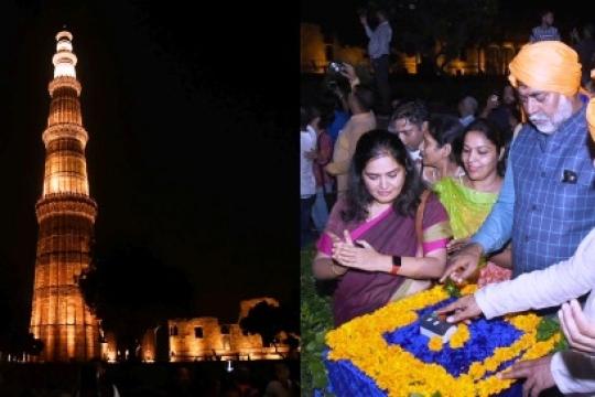 Patel inaugurates Illumination of Qutb Minar