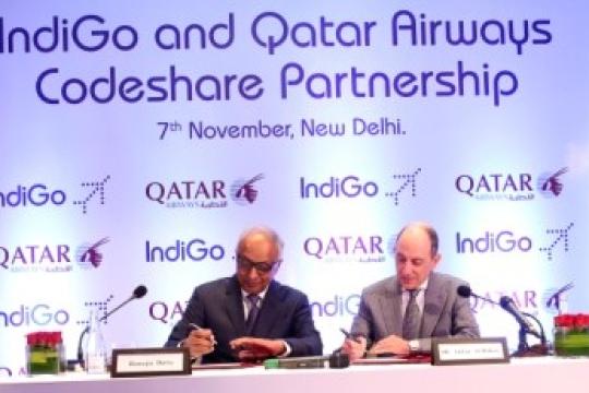 Qatar Airways and Indigo Sign Codeshare Agreement