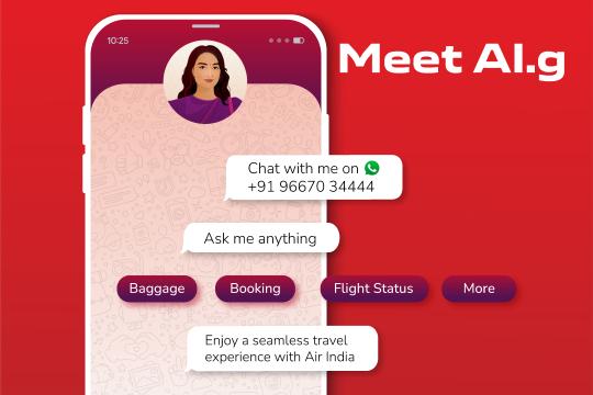 Air India’s Virtual Travel Assistant Now on WhatsApp to Assist Guests
