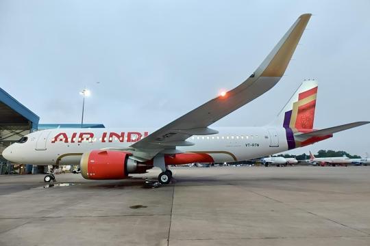Air India welcomes first narrowbody aircraft with its new livery