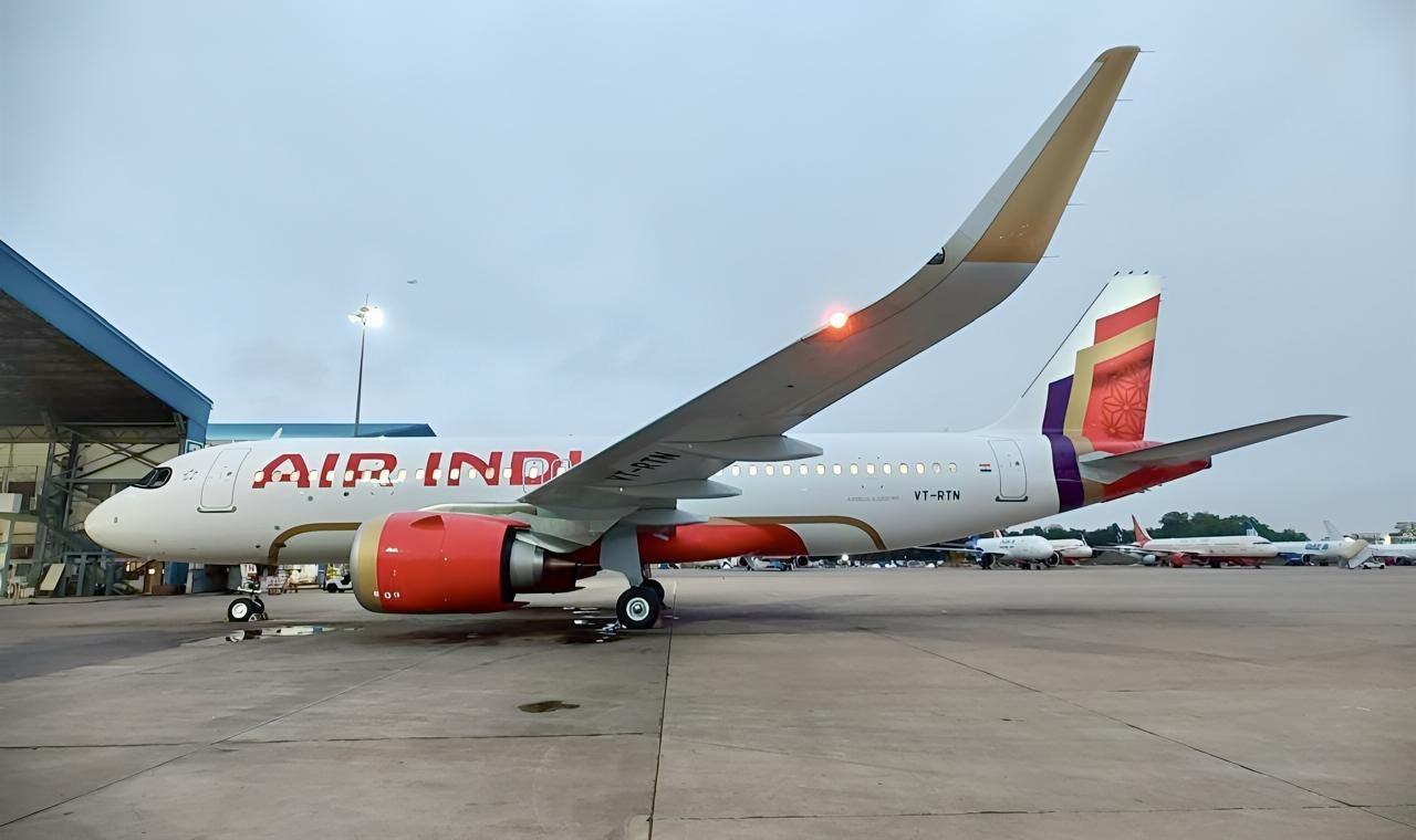 Air India welcomes first narrowbody aircraft with its new livery