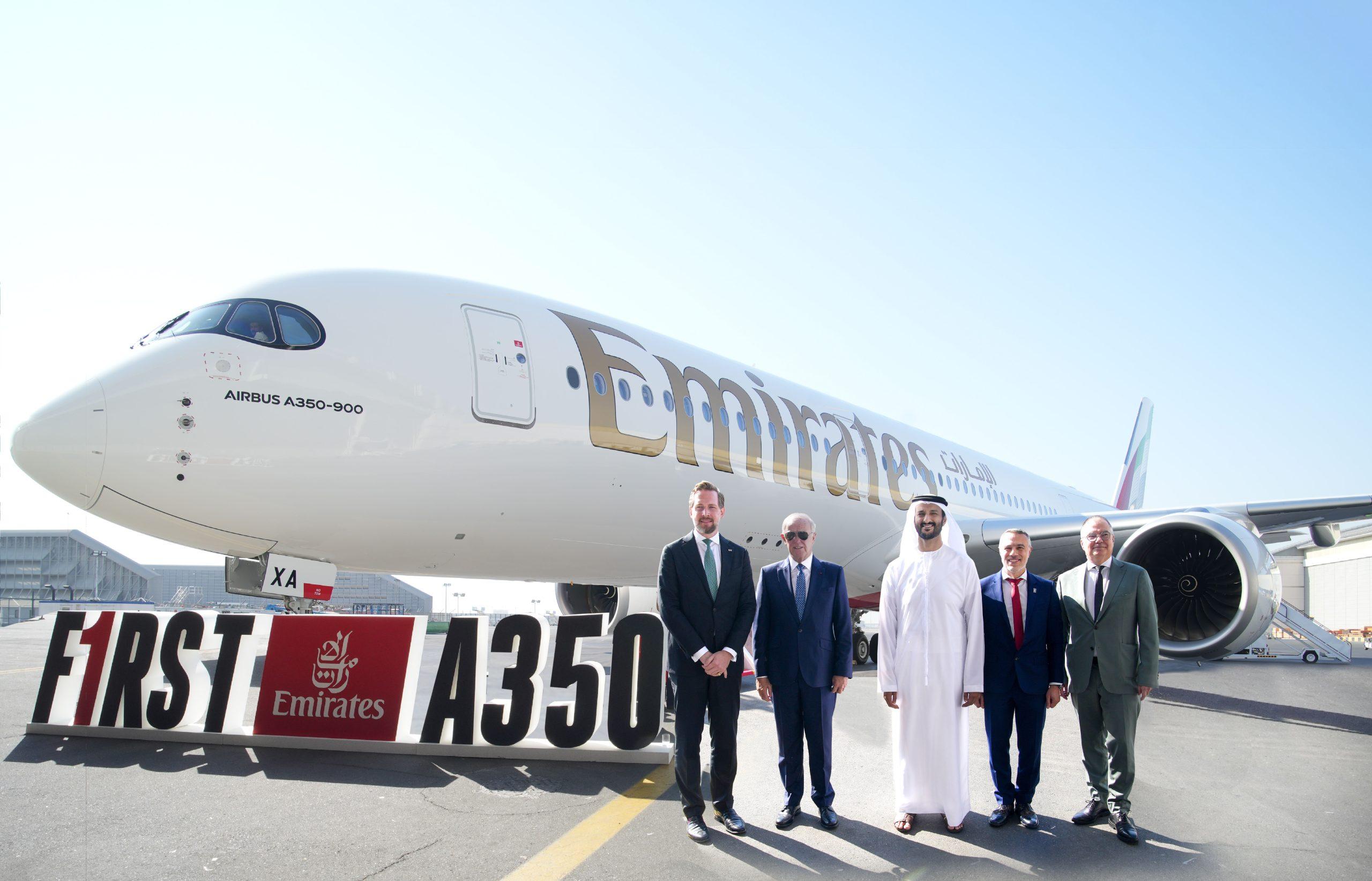 Emirates officially unveils its first A350 aircraft