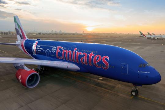 Emirates introduces bold NBA livery ahead of Emirates NBA Cup