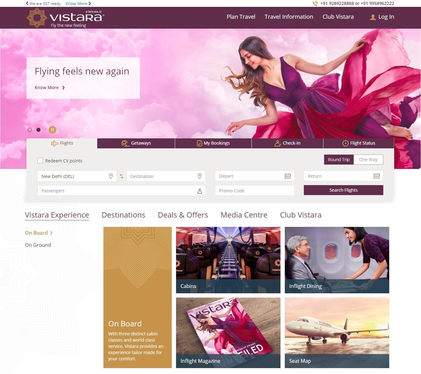 Vistara launches new website