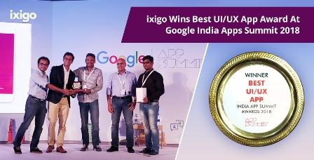 ixigo Wins Best UI/UX App Award