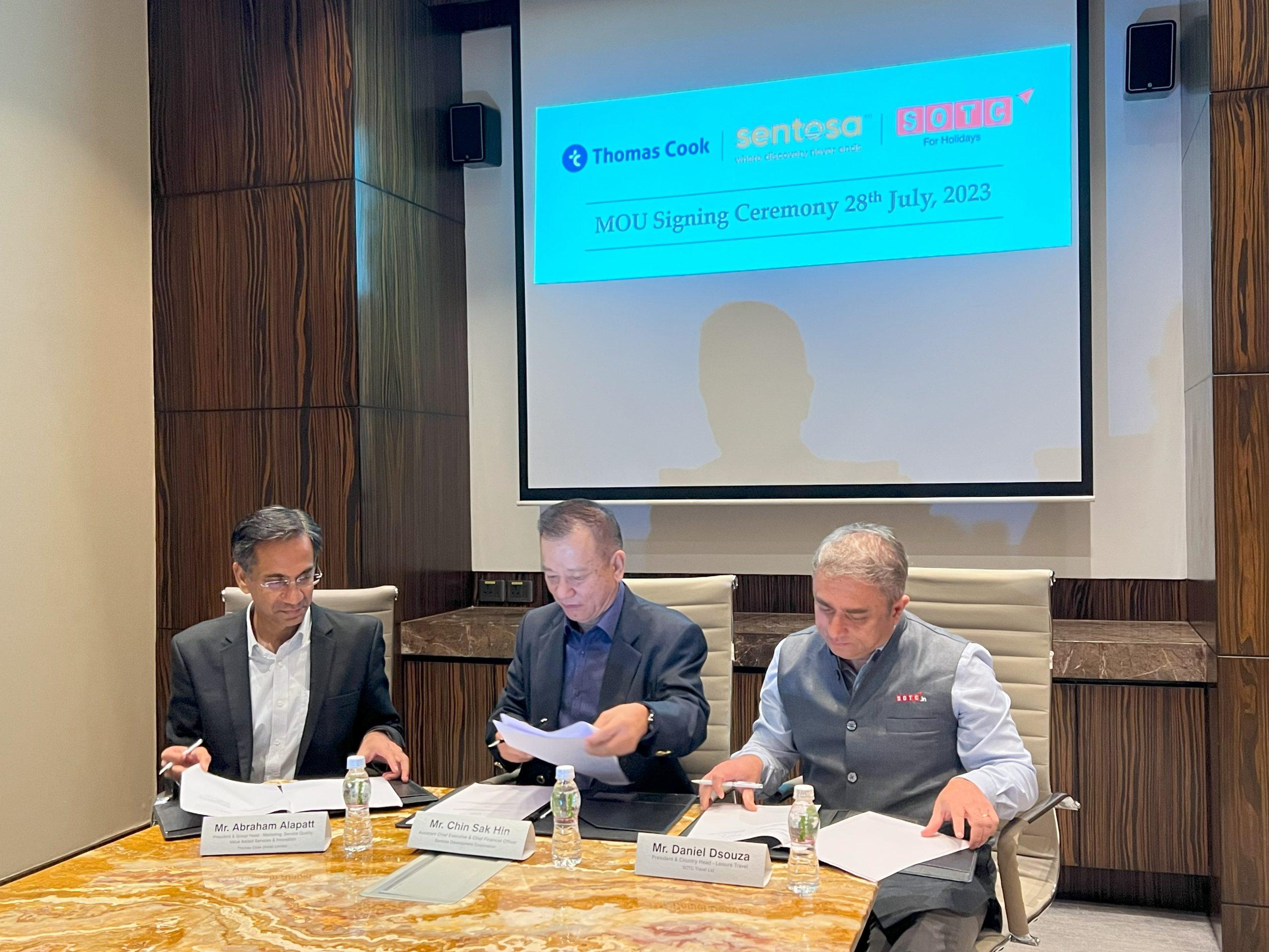 Thomas Cook India & SOTC Travel Ink MOU with Sentosa Development Corporation