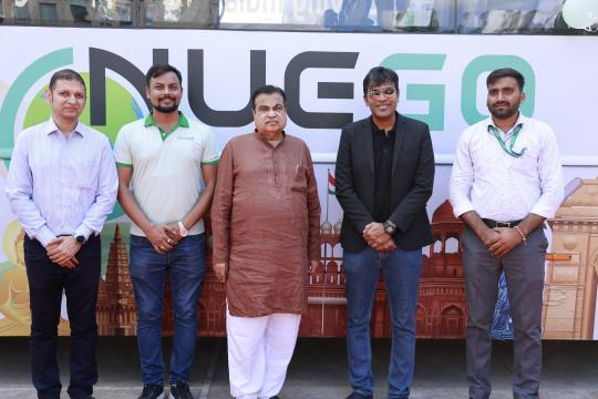 Nitin Gadkari launches NueGo’s Kashmir to Kanyakumari electric bus expedition
