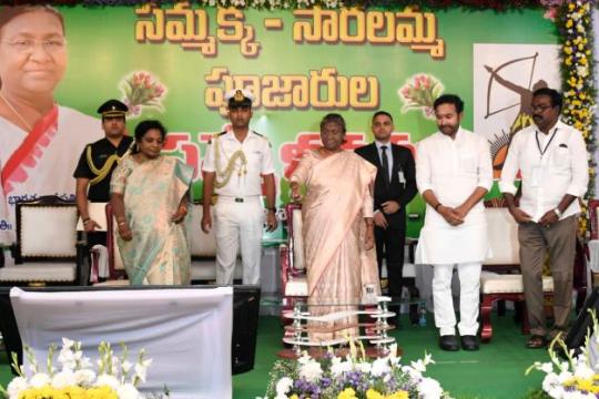 President Murmu Lays Foundation Stone for PRASHAD project in Bhadrachalam and Rudreshwar Temple