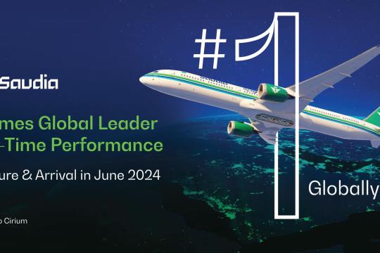 Saudia ranks top globally for on-time departure & arrival performance