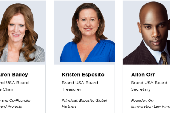 Brand USA appoints Elliott Ferguson as Chair and Lauren Bailey as Vice Chair
